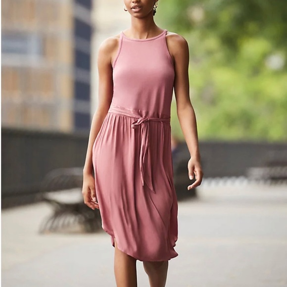 LOFT Dresses & Skirts - NEW! Loft Pink Mixed Media Flare Dress